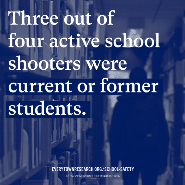 Three out of four active school shooters were current or former students.